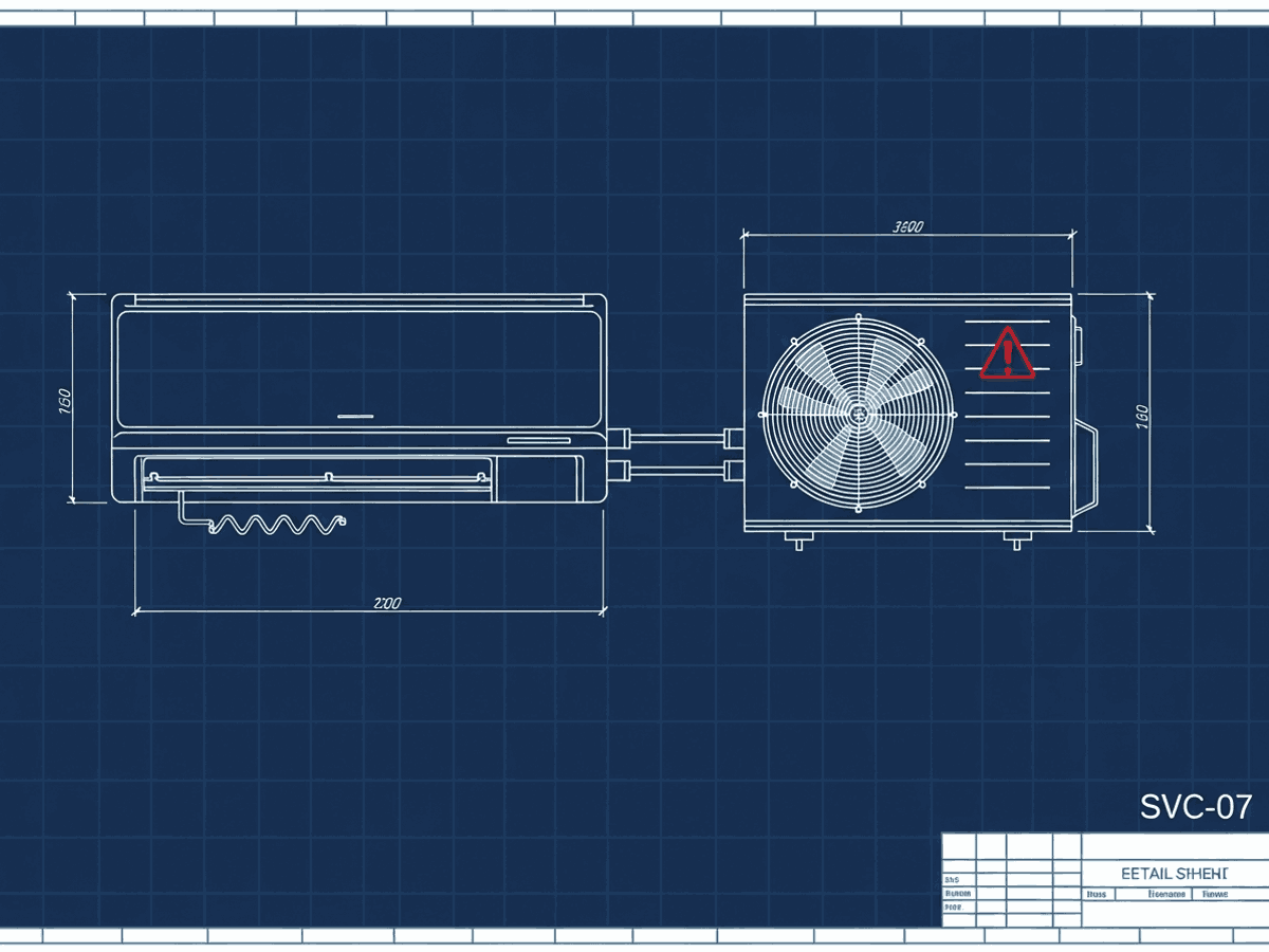 Blueprint drawing: mechanical works and aircon maintenance detail